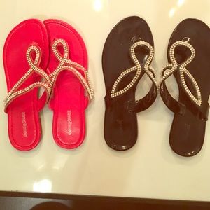 SPARKLY SANDALS! two pairs.