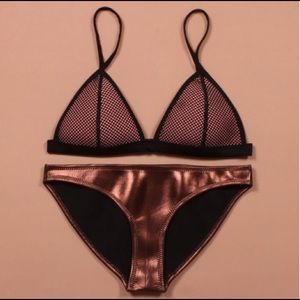 Gold Neoprene Triangle Bikini