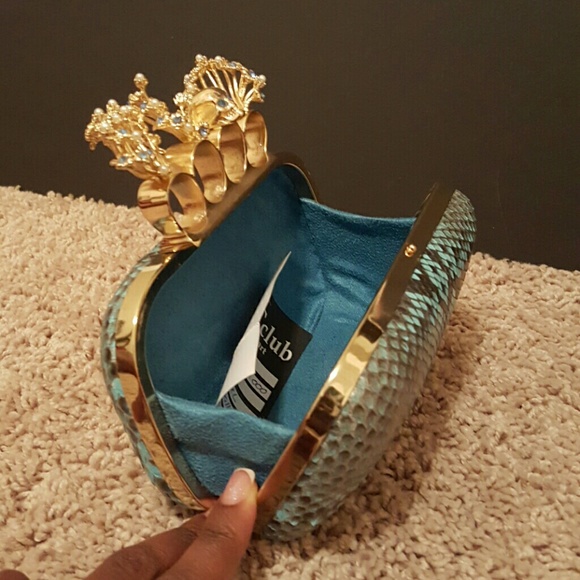 Snakeskin (genuine) Box Knuckle Clutch - Picture 3 of 4