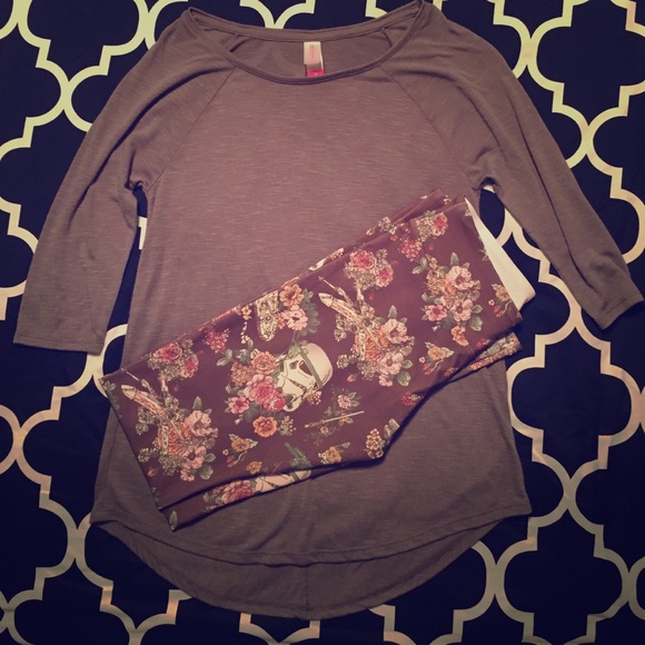 Gray 3/4 sleeve top