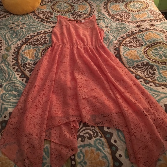 Peach colored dress