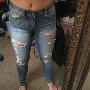 High waisted distressed jeggings!