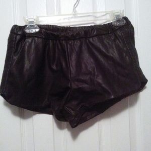 Black Faux Leather Shorts