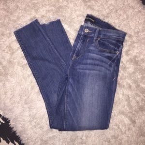 Express high waisted raw hem skinny jeans