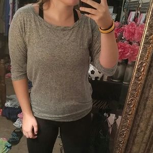 Grey half sleeve shirt.