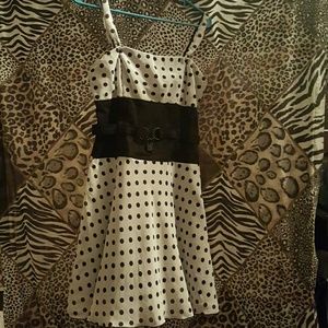 Tripp NYC black and white polka dot dress
