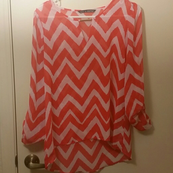 Orange and white chevron blouse