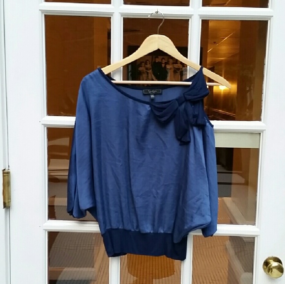 SOLD Beautifully Draped Cold Shoulder Top