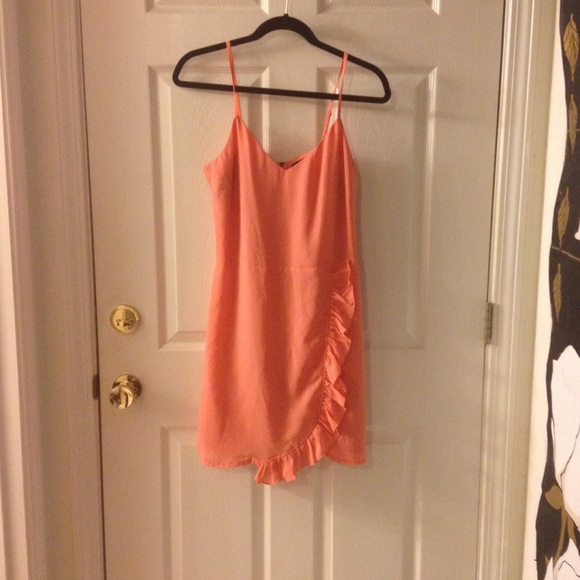 Peachy pink colored dress!