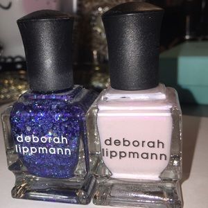 Lot of 2 Deborah Lippmann Nail Polishes Blue Pink