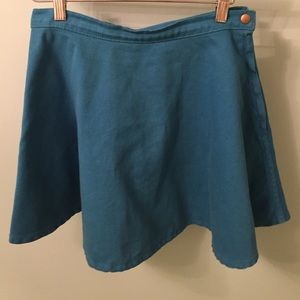 Turquoise denim circle skirt