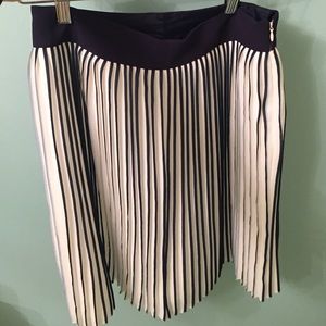 Blue and white pleated skirt