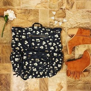 Black Floral Backpack