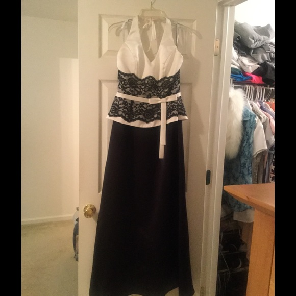Alfred Angelo black/white formal evening gown.