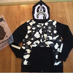 bape glow in the dark panda full zip up