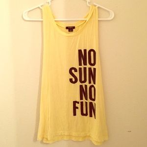 "NO SUN NO FUN" swimsuit cover up