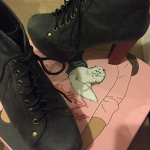 Jeffrey Campbell Lita distressed booties