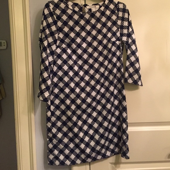 Blue white checkered dress