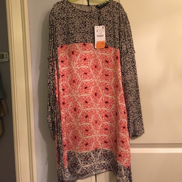 Orange and blue fringe dress