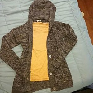 long hooded cardigan