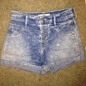 High Waisted Jean Shorts- Hollister- 00