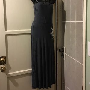 Cute strapless long dress. With sequent star