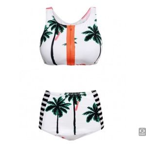 Size medium high waisted Palm tree bikini