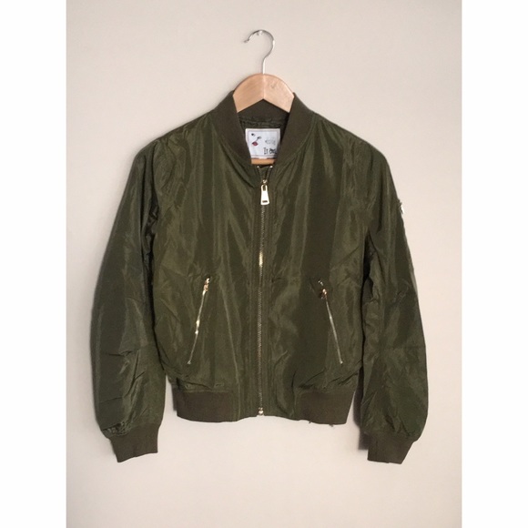 LAST ONE! Bomber Jacket with Gold Zippers - Picture 2 of 3