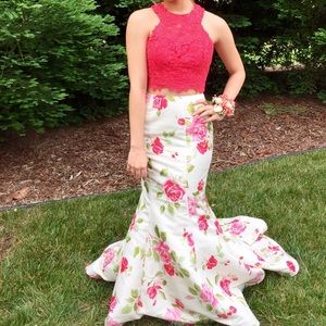 Sherri hill two piece floral dress