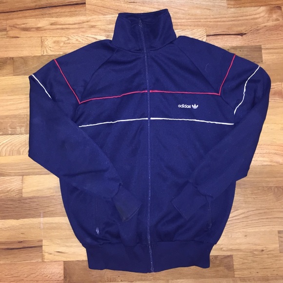 Vintage Adidas track jacket- navy