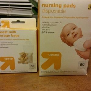 Up nursing pads and milk storage bag