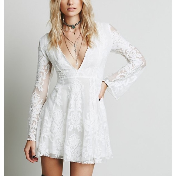 Free People White Lace Dress 'Reign Over Me'
