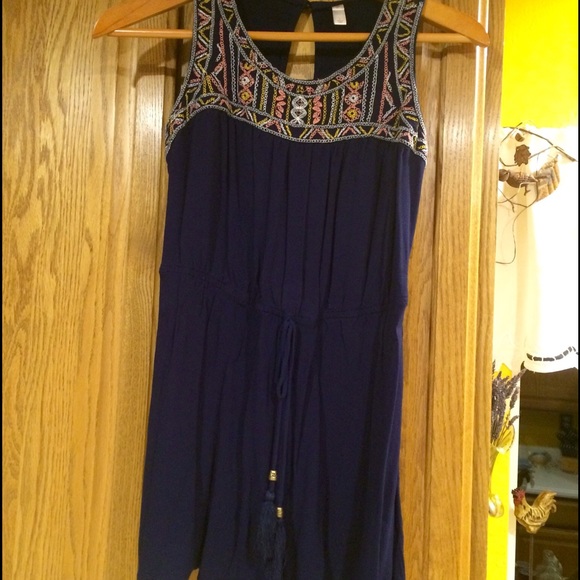 Xhilaration Large Dark Blue Jumpsuit/Shorts