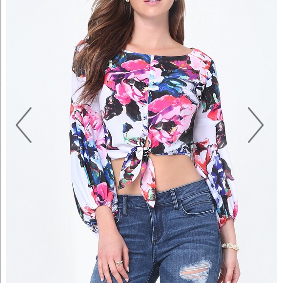 Bebe crop top blouse - Picture 1 of 2