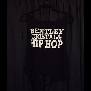 Loose black tank with open back