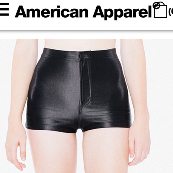 American Apparel black disco shorts