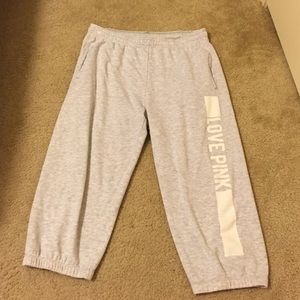 Pink mid-calf sweat pants