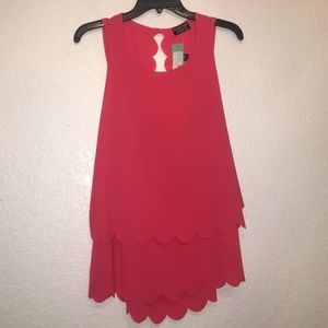 Red Paper moon Violeta Scallop Blouse size small