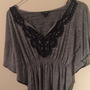 Blouse gray and black. Like new!