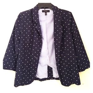 Jessica Simpson navy polka dot blazer