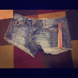 Denim Shorts (Aztec side strip)