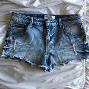 Cute distressed jean shorts
