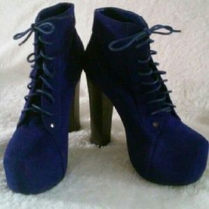 Glaze Blue Platform Booties 5.5