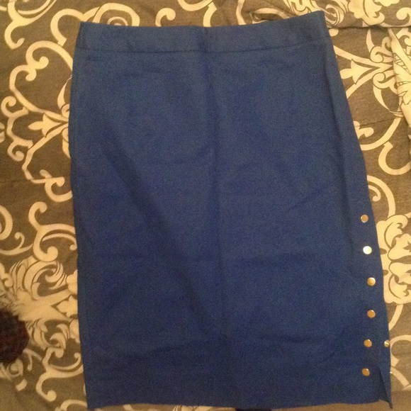 Blue pencil skirt