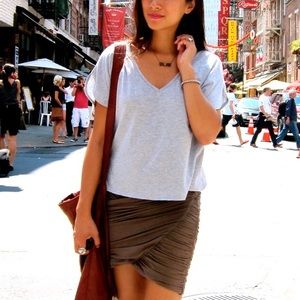 URBAN OUTFITTERS GRAY SPLIT SLEEVE TOP SMALL