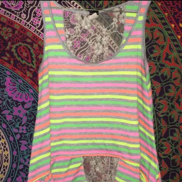 Neon mesh top