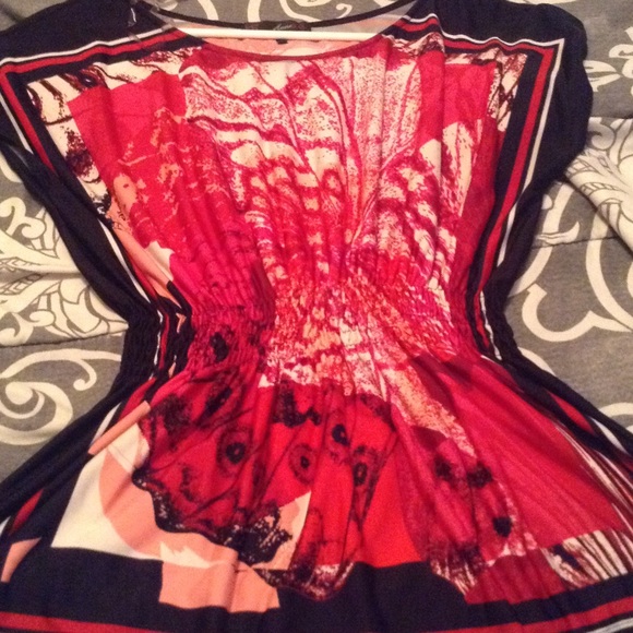 Black, red, pink top