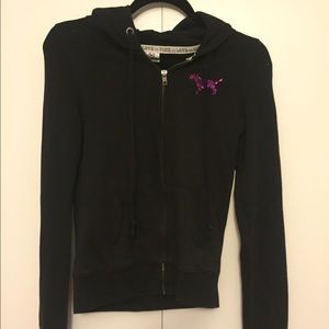 Black PINK VICTORIA SECRET ZIP UP HOODIE offer me!