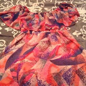 Multi color off or on the shoulder dress