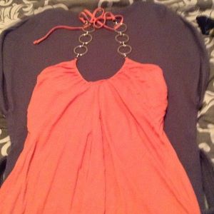 Coral halter top